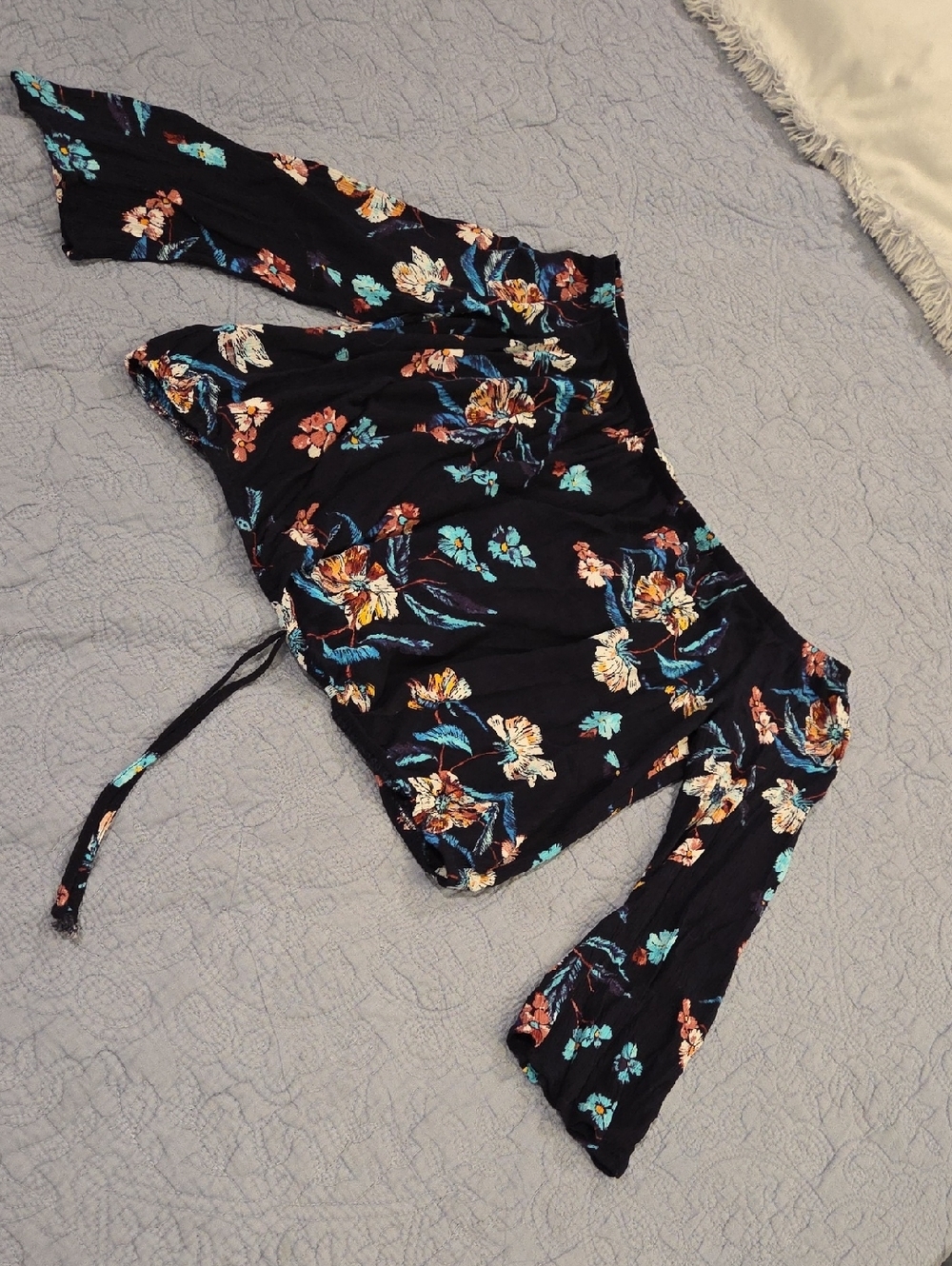 love, Fire Black Floral Off The Shoulder Blouse Size XL!